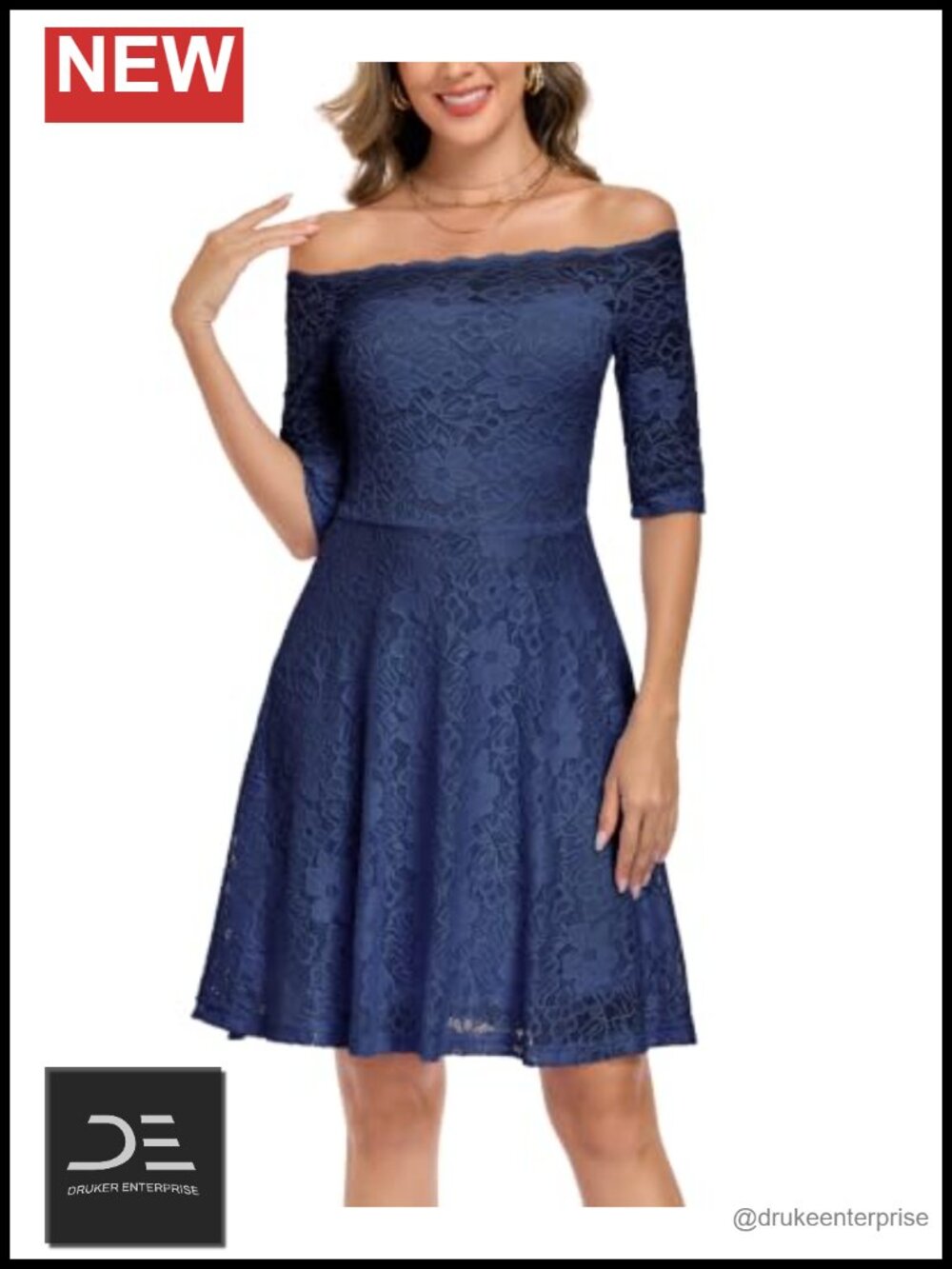 Womens Lace Floral Off Shoulder A-Line Mini Dress Cocktail Party